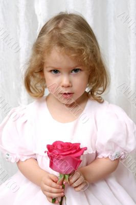 Portrait with red rose.