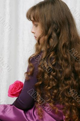 Portrait with red rose.
