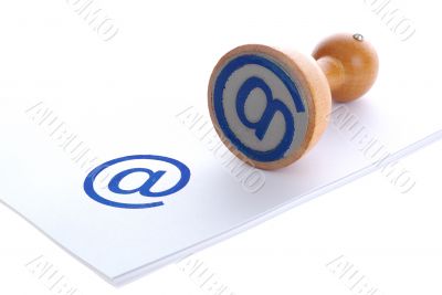 net symbol in rubber stamp