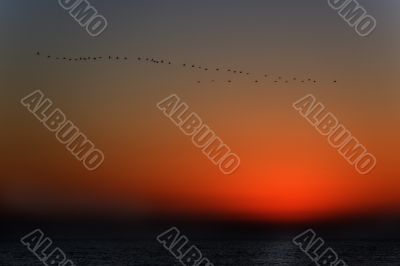 Sunset above Mediterranean sea.