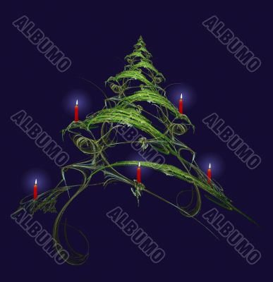 Christmas Tree Decorated With Candles