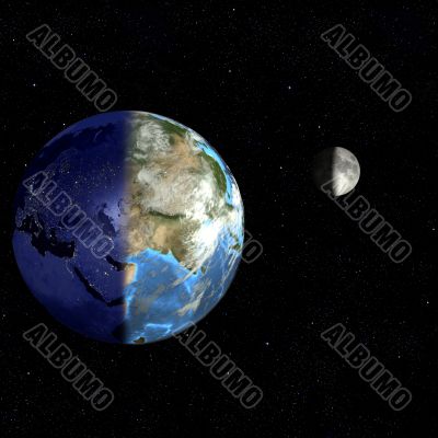 Earth Day & Night-Eurasia