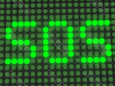 word on the electronic display. sos