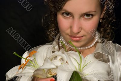 The girl with lilies