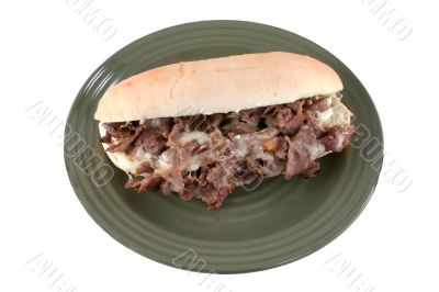 cheesesteak on white