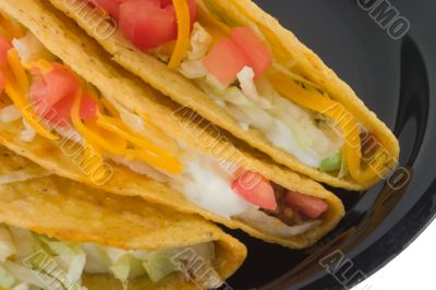 taco detail on black plate