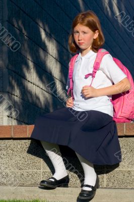 Girl with backpack
