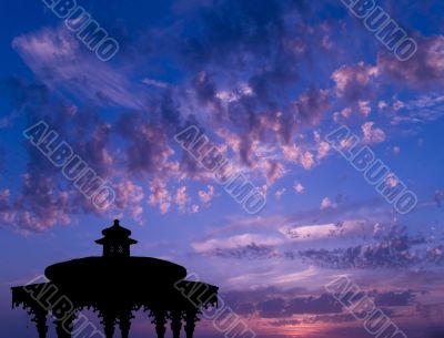 Temple at sunset