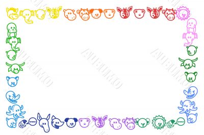 Fun colored frame with animals