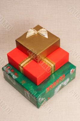 Pile of three gift boxes