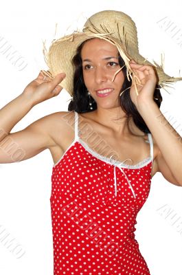 Girl with a straw hat