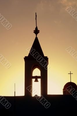 Sunset over the old Akko church