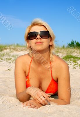 orange bikini girl