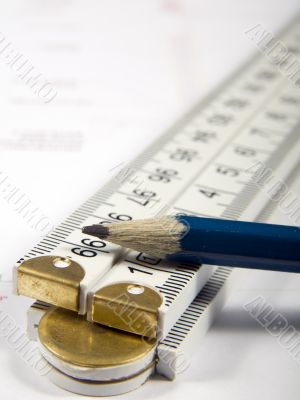 a ruler on some plans