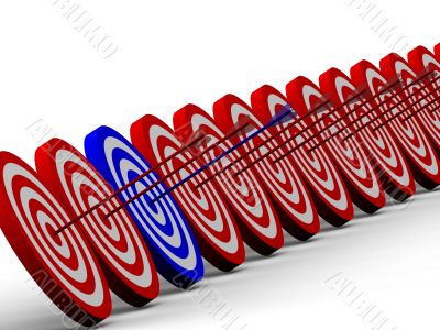 Row Red and White target