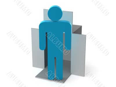Silhouette of the person.
