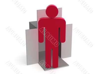 Silhouette of the person.