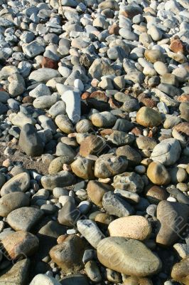 Granite pebbles, rounded by the ocean