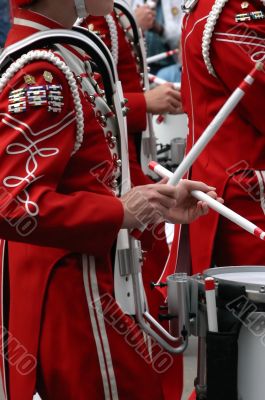 Drummers in marching band
