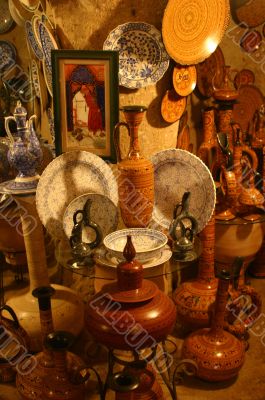 Pottery in underground factory cave