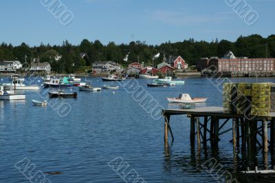 Lobster traps on wharfs