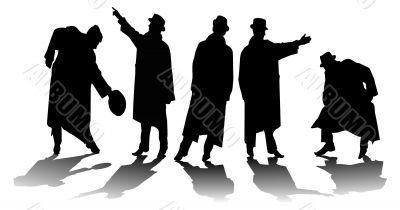 silhouettes of men.