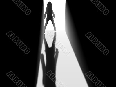 Silhouette in doors