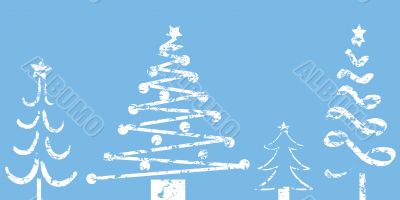 Grunge christmas trees