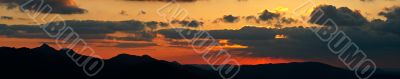 Sunset panoramic of spring season
