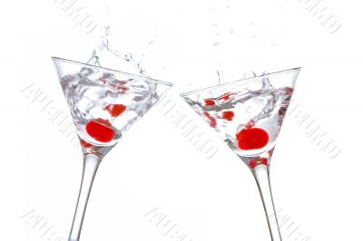 Toast with two cocktail glasses
