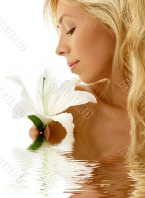 madonna lily girl in water