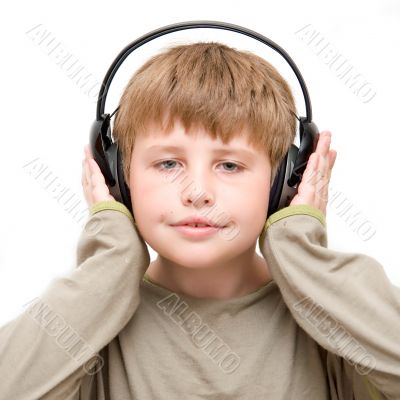 boy in headphones
