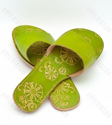 Lady green sandals