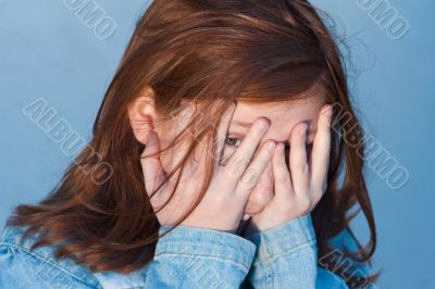 peekaboo - blue girl