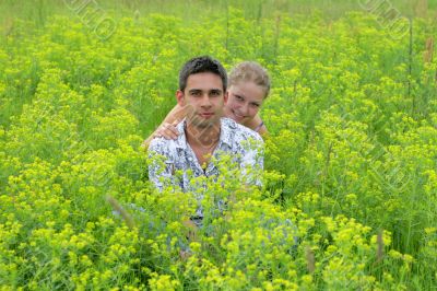 Couple in green fields 1