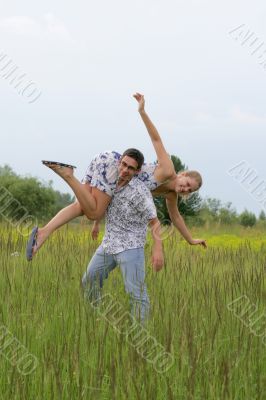Young couple having fun