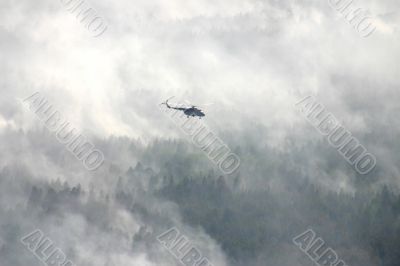 Helicopter and wildfire
