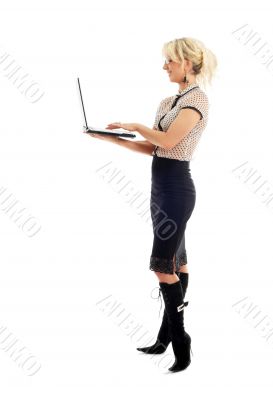 elegant businesswoman with laptop