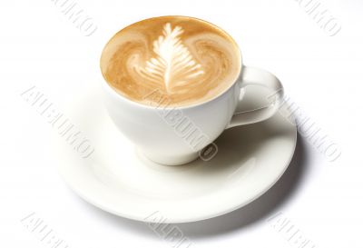 barista coffee cup isolated over white