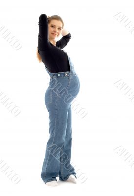 lovely pregnant woman working out