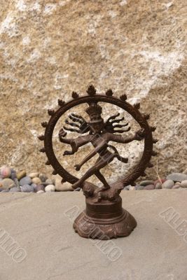 Bronze Shiva on granite.  	