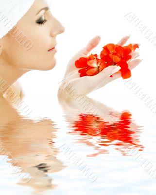 red petals in water #3