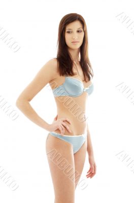 brunette in blue lingerie #2