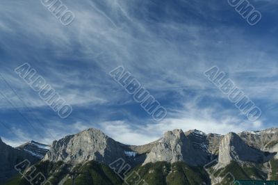 Kananaskis mountains; high cirrus clouds