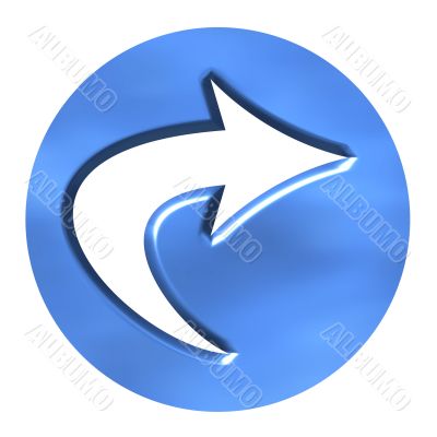 3D Azure Arrow Button