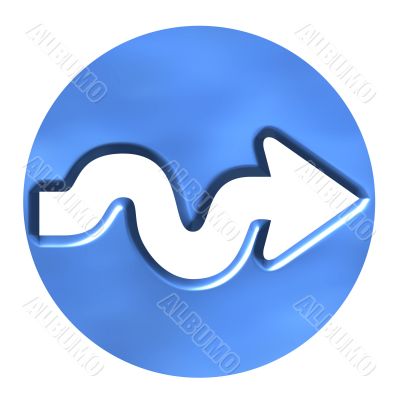 3D Azure Arrow Button