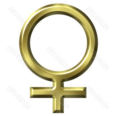 3D Golden Female Symbol