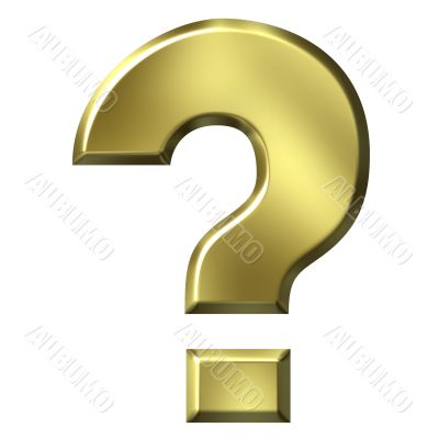 3D Golden Question Mark