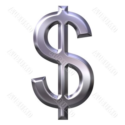 3D Silver Dollar Symbol