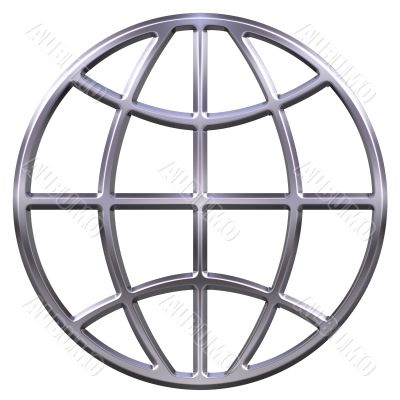 3D Silver Globe
